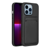  Telefontok iPhone 14 Pro Max - Forcell Card - fekete kártyatartós szilikon hátlap tok