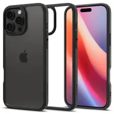 Telefontok iPhone 16 Pro Max - SPIGEN ULTRA HYBRID - átlátszó/fekete szilikon tok tok és táska