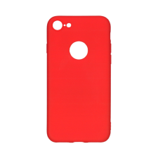  Telefontok iPhone 7 / 8 - matt piros szilikon tok (Apple logónál kivágással) tok és táska