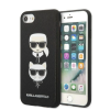  Telefontok iPhone 7 - Karl Lagerfeld Saffiano Karl&Choupette Head - fekete hátlap tok