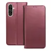 Telefontok Samsung Galaxy A26 5G - Smart Magnetic burgundy szilikon keretes mágneses könyvtok