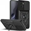  Telefontok Xiaomi Poco X7 Pro 5G - Camshield - fekete szilikon tok, kitámasztó ujjgyűrűvel, csúsztatható kameravédővel