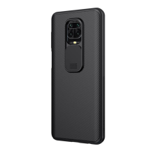  Telefontok Xiaomi Redmi Note 9 Pro - Nillkin csúsztatható kameravédős fekete hátlap tok tok és táska