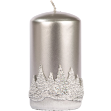  Téli erdő törzsgyertya 150 mm magas ezüst színben gyertya