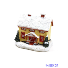  Téli házikó figura közepes 8x7,5x5,5cm - G dekorációs kellék