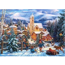  Téli városkép kirakó 300 darabos Castorland puzzle, kirakós