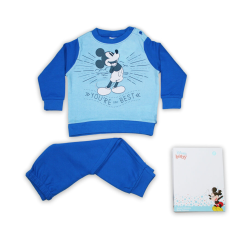  Téli vastag pamut baba pizsama - Mickey egér - the Best - középkék - 80