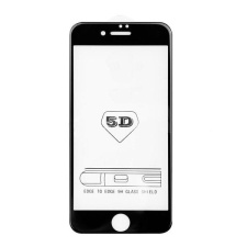  Temp-glass255 Apple Iphone 8 Plus - Fekete 5D teljes lefedettséget biztosító Karcálló, ütésálló kijelzővédő üvegfólia, 9H tempered glass, törlőkendővel mobiltelefon kellék