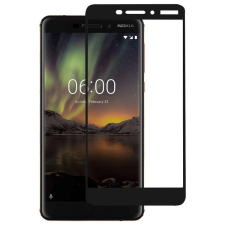  Temp-glass631451 Nokia 6 (2018) / 6.1 teljes lefedettséget biztosító Karcálló,ütésálló kijelzővédő üvegfólia matt fekete kerettel, tempered glass, törlőkendővel mobiltelefon kellék