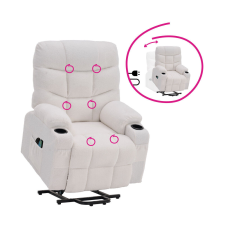 Tempo Állítható masszázs fotel, fehér, HUDSON masszázsfotel