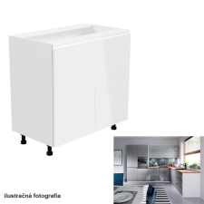 Tempo Alsószekrény, fehér-szürke extra magasfényű, AURORA D80 bútor