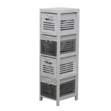 Tempo BIBI 4 4- fiókos komód, fehér/szürke bútor