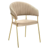 Tempo Design étkezőszék, bézs Velvet szövet/gold króm arany, DASMIN NEW TYP 1