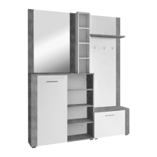 Tempo Előszobai készlet, fehér/ beton, FANDU bútor