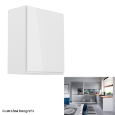 Tempo Felsőszekrény, fehér-szürke extra magasfényű, AURORA G602F bútor
