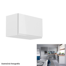 Tempo Felsőszekrény, fehér-szürke extra magasfényű, AURORA G60KN bútor