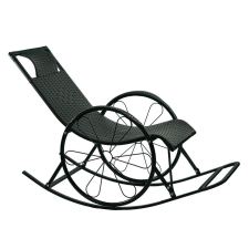 Tempo Hintaszék, rattan/fém, fekete, ROKIN kerti bútor