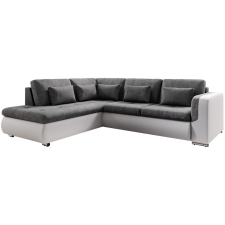 Tempo Kinyitható ülőgarnitúra, fehér/szürke, balos, FURUD L ROH bútor