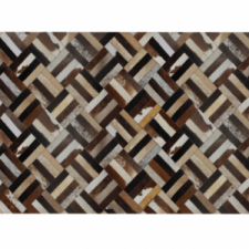 TEMPO KONDELA Luxus bőrszőnyeg, barna|fekete|bézs, patchwork, 200x300 , bőr TIP 2 lakástextília