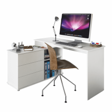 TEMPO KONDELA Univerzális sarok PC asztal, fehér, TERINO íróasztal