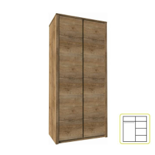 Tempo MONTANA S2D kétajtós szekrény, sötét tölgy lefkas bútor