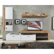 Tempo Nappali fal/szekrénysor, wotan tölgy/fehér, ALUBA bútor