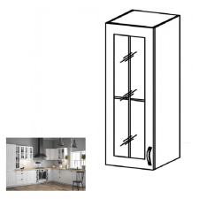 Tempo PROVANCE Felsőszekrény üveggel W40S, fehér/sosna andersen, bal bútor