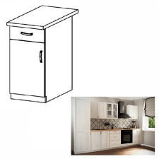 Tempo SICILIA Alsószekrény D40S1, balos, fehér/sosna Andersen bútor