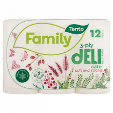 Tento Family Delicate toalettpapír 3 rétegű 12 tekercs higiéniai papíráru