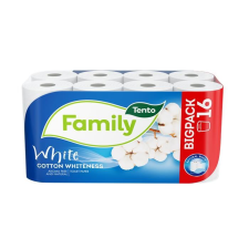 TENTO Family White 2 rétegű, kistekercses, 16 tekercs toalettpapír fehér (229441) (tento229441) higiéniai papíráru