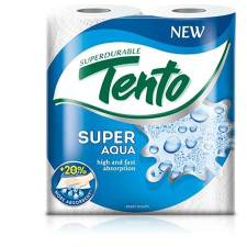 TENTO Super Aqua kéztörlő, tekercses 2 rétegű fehér (218144) (T218144) higiéniai papíráru