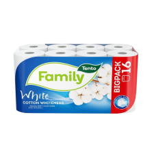 TENTO Toalettpapír, 2 rétegû, 16 tekercses, TENTO "Family White", fehér - KHH755 (229441) higiéniai papíráru