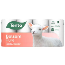 TENTO Toalettpapír, 3 rétegű, 8 tekercses, TENTO "Balsam Pure", fehér higiéniai papíráru