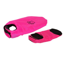  Tépőzáras Télikabát Fekete-Pink Tappancsos – S-35cm kutyaruha