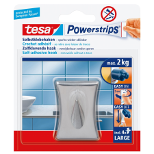 tesa Powerstrips nyom nélkül eltávolítható akasztó, rozsdam. acél(1db,4 ragaszt fürdőszoba kiegészítő