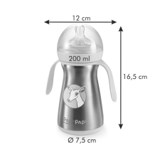 Tescoma PAPU PAPI hőtartó cumisüveg 200 ml, rózsaszín termosz