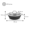 Tescoma PRESIDENT Stone Mély serpenyő fedővel ¤ 24 cm