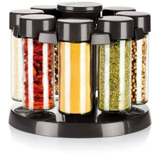 Tescoma SEASON fűszertartó forgatható állványon, 8 darab, antracit konyhai eszköz