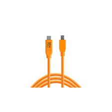 Tether Tools TetherPro USB Type C &gt; Micro-B 5pin 4.6m narancs - 288232 (CUC2515) fényképező tartozék