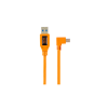 Tether Tools USB-A apa - MicroUSB-B 90° apa 2.0 Adat és töltő kábel - Narancssárga (0.5m)