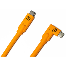 Tether Tools USB Type-C apa - USB Type-C apa Adatkábel (90˚ csatlakozó) - Narancssárga (9.4m) kábel és adapter