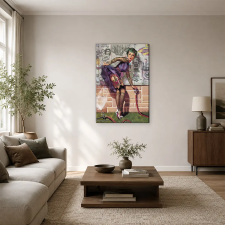  Tetovált pin-up lány graffitis falnál vászonkép dekoráció