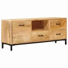  Tévéállványok fiókkal Barna 110 x 30 x 46 cm Tömör Mangófát bútor