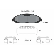 TEXTAR fékbetétkészlet, tárcsafék 2210901 autóalkatrész