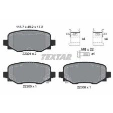 TEXTAR fékbetétkészlet, tárcsafék 2230401 fékbetét