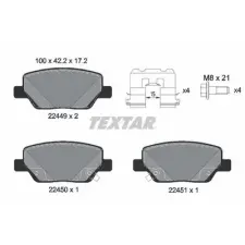TEXTAR fékbetétkészlet, tárcsafék 2244901 fékbetét