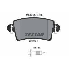 TEXTAR fékbetétkészlet, tárcsafék 2366901 autóalkatrész