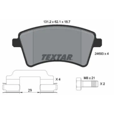 TEXTAR fékbetétkészlet, tárcsafék 2469301 fékbetét