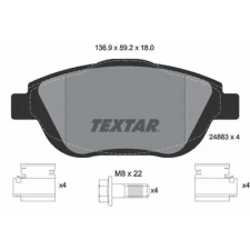 TEXTAR fékbetétkészlet, tárcsafék 2488301 fékbetét