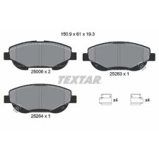 TEXTAR fékbetétkészlet, tárcsafék 2500601 autóalkatrész
